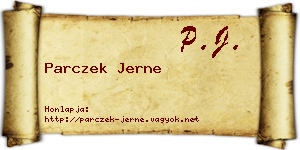 Parczek Jerne névjegykártya